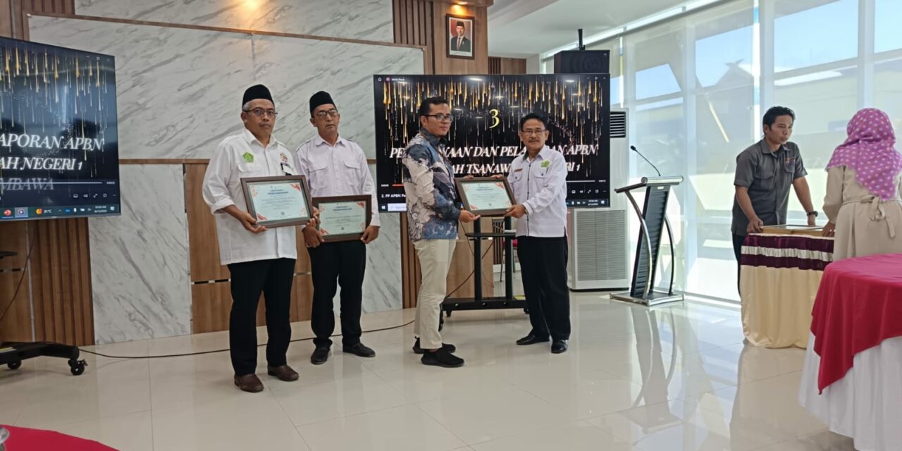 MTsN 2 Sumbawa berhasil meraih peringkat 1 Satker Terbaik dalam kategori Pagu Kecil untuk Penggunaan Digitalisasi Pembayaran periode Semester I Tahun 2025.